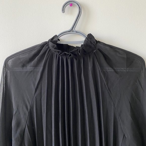 Zara Sheer Sleeve Pleated Mini Dress - Picture 4 of 7